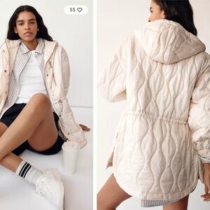 Varley Off-White Quilted Puffer Jacket